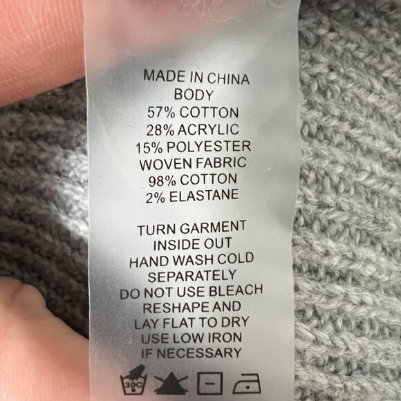 Vince Camuto Womens White Gray Asymmetrical Sweater Blouse Long Sleeve size XL - Picture 10 of 12